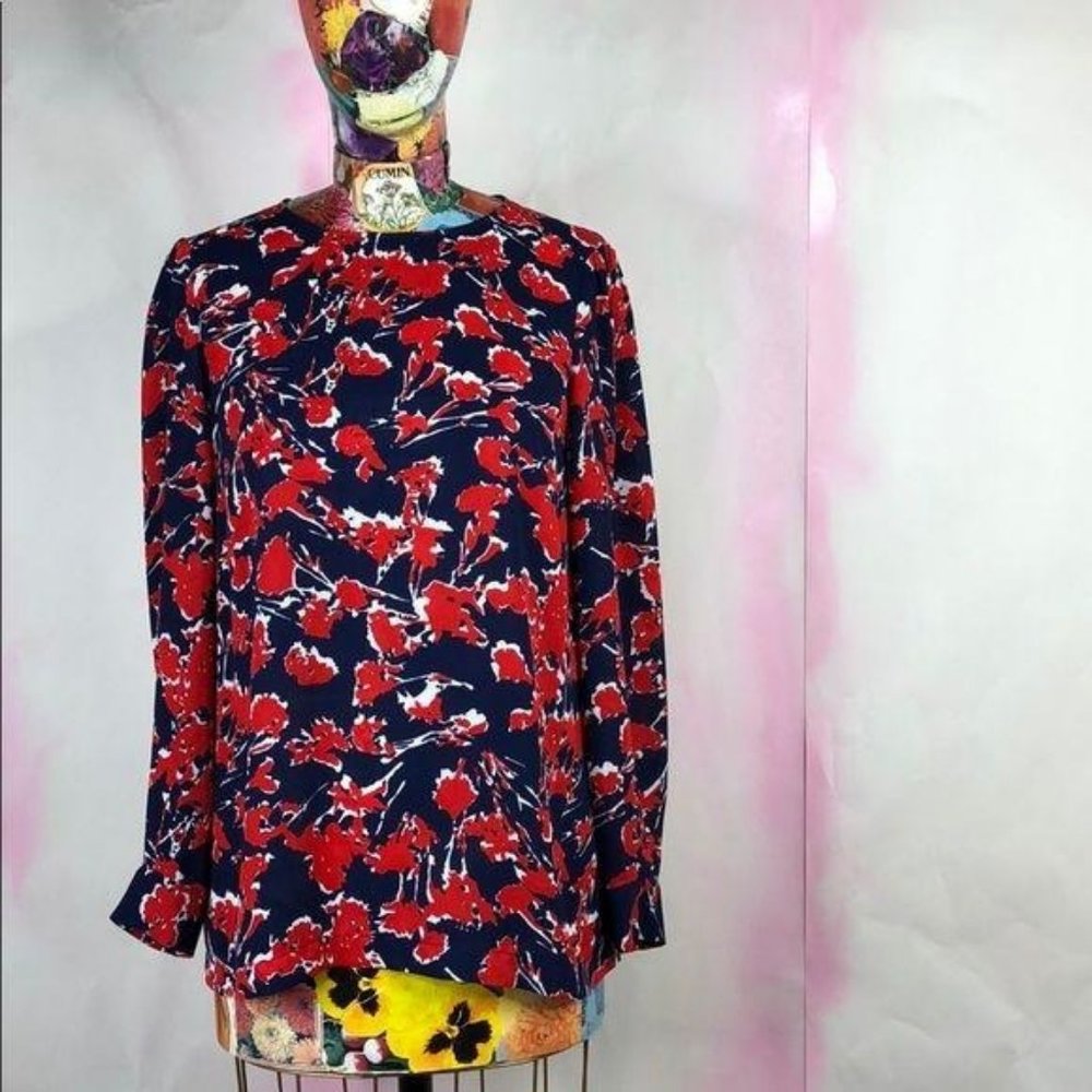 Tegan French Connection Abstract Poppy Floral Blou